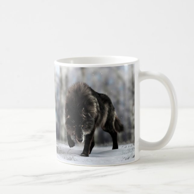 Mug Loup noir en colère (Droite)
