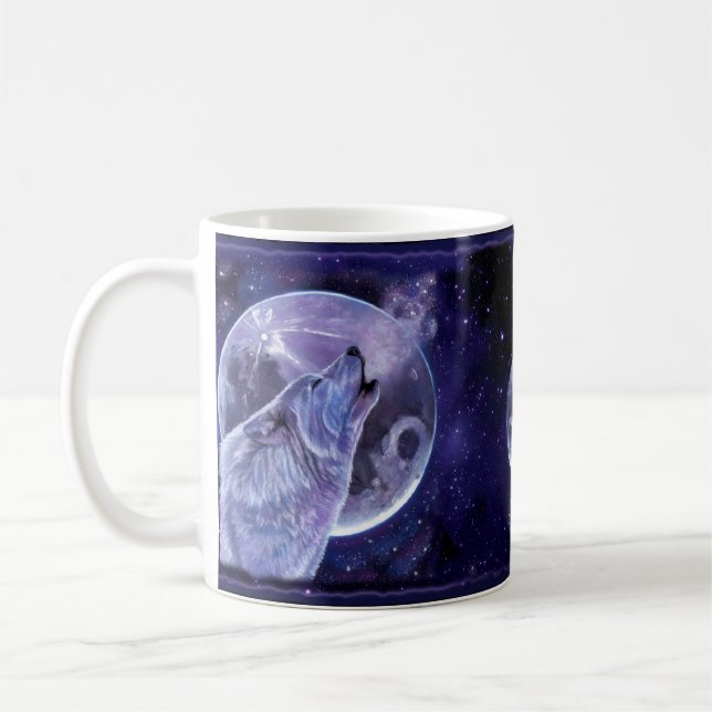 Mug - Loup solitaire - Cadeau Wolf (Gauche)