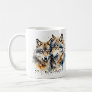 Mug Loups mignonnes Meilleurs Amis Pour Toujours, BFF,