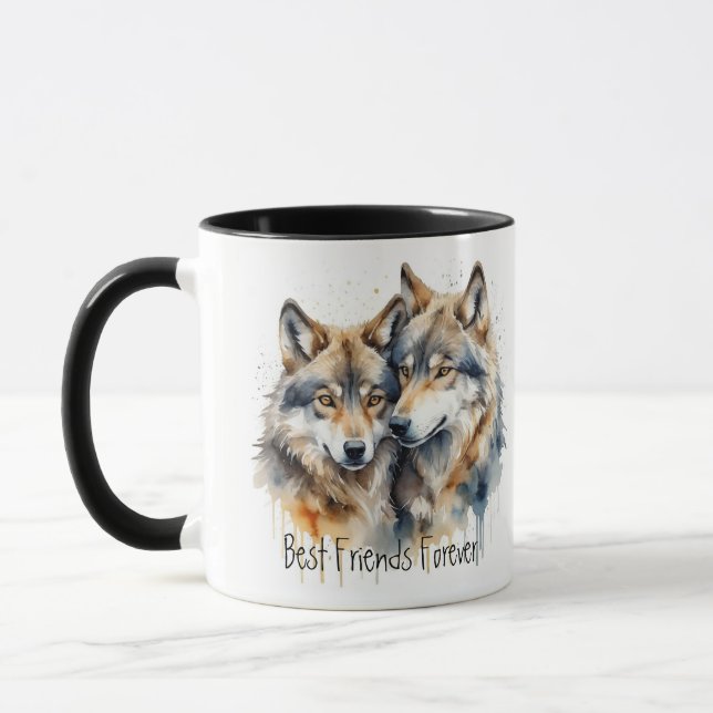 Mug Loups mignonnes Meilleurs Amis Pour Toujours, BFF, (Gauche)
