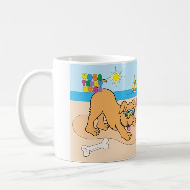 Mug L'ours de nounours de yoga avec vers le bas (Gauche)