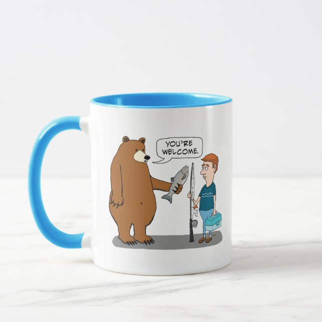 Mug L'ours donne à un homme un poisson (Gauche)