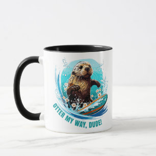 Mug Loutre 841 Loutre qui fait du Surf Elle vole des p