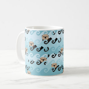 Mug Loutres de mer mignonnes montant les vagues