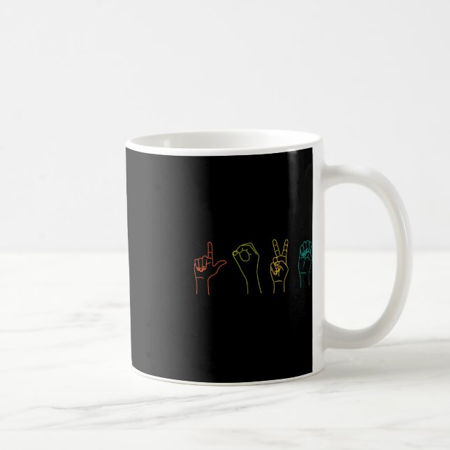 Mug Love ASL Langue des signes Alphabet Valentines Jou (Droite)