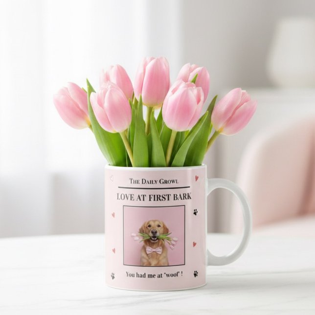 Mug Love at First Bark Personalized Dog Custom Photo (Créateur téléchargé)