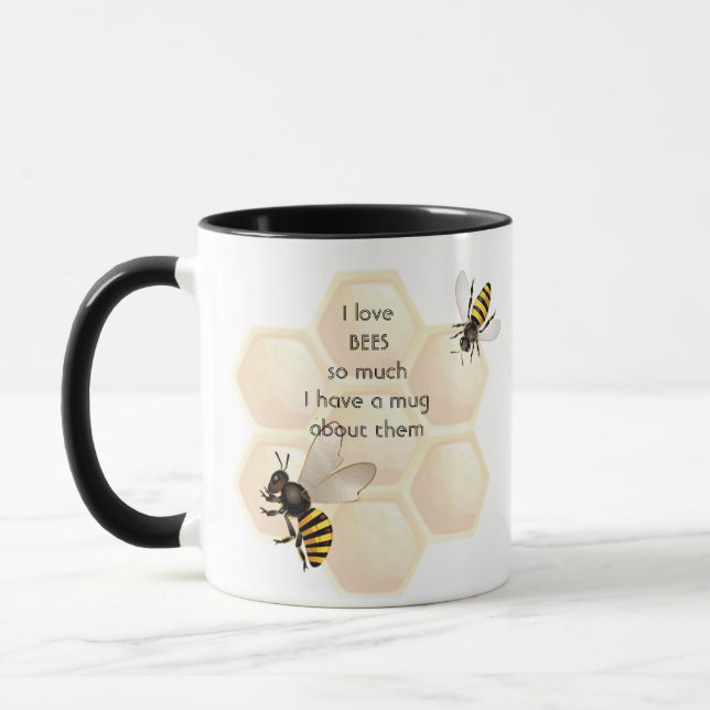 Mug Love BEES tellement je tellement de citations amus (Gauche)