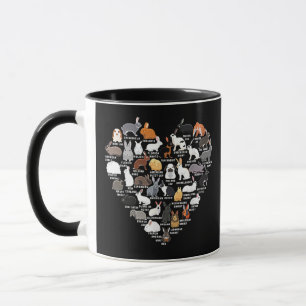 Mug Love Bunnies Funny Coeur lapin