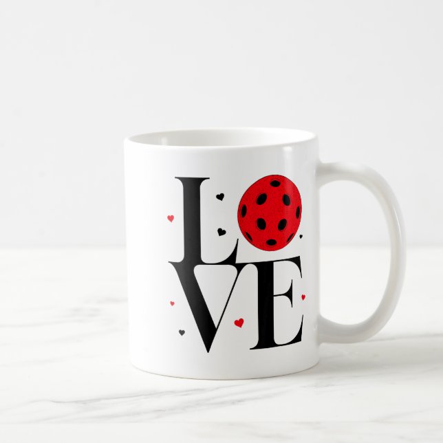 Mug Love Ckleball Valentines Day Cute Red Heart  (Droite)