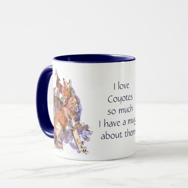 Mug Love Coyotes tellement de citations amusantes à di (Devant gauche)