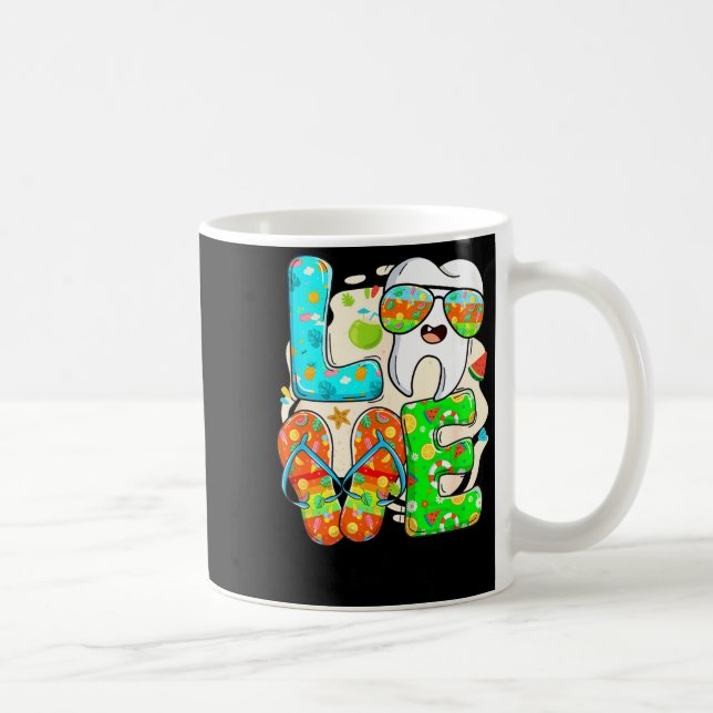 Mug Love Dental Life Cute Tooth Flip Flops Summer Dent (Droite)