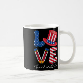 Mug Love Enseignant Vie Usa Drapeau Américain Patrioti
