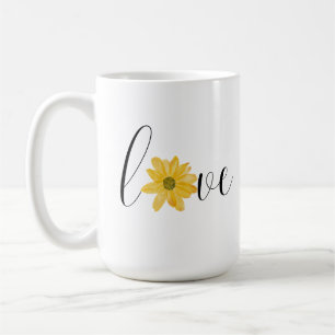 Mug Love Fleur Jaune Super Hippie écriture