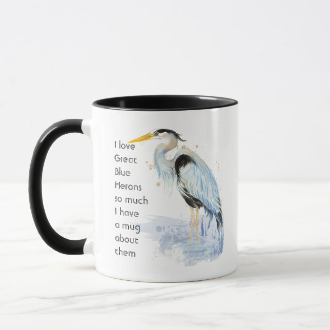 Mug Love Great Blue Herons tellement de citations amus (Gauche)