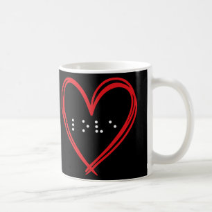 Mug Love Heart Braille Alphabet Braille Langue Braille