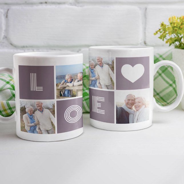 Mug Love Heart Photo Collage personnalisé (Créateur téléchargé)