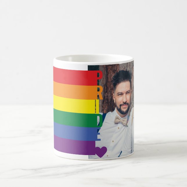 Mug Love Heart Rainbow Gay pride LGBT Photo (Centre)