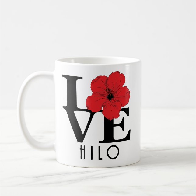 Mug LOVE Hilo Red Hibiscus 11oz (Gauche)