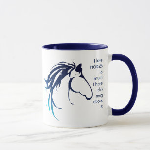 Mug Love HORSES tellement que je me plaisante Citer Mu