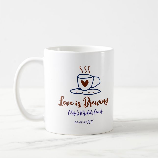 Mug Love is Brewing marron bleu enterrement de vie de  (Gauche)