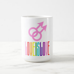 Mug Love is Love Pride Rainbow Flag Texte coloré