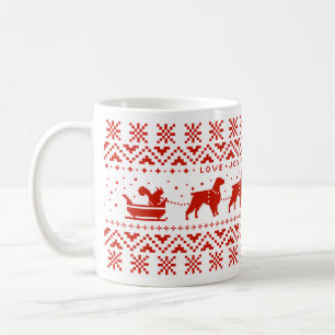 Mug Love Joy Peace Brittanys Festive Christmas Dogs