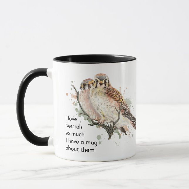 Mug Love Kestrel Falcon Hawk (Gauche)