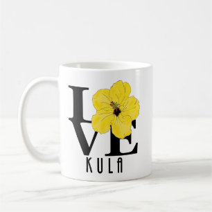 Mug LOVE Kula Hibiscus jaune 11oz