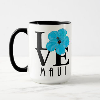 Mug LOVE Maui Blue Hibiscus 15oz