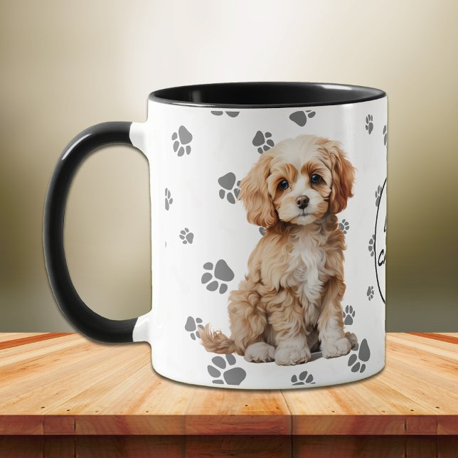 Mug Love My Cavapoo Dog Pawprint Pattern (Créateur téléchargé)