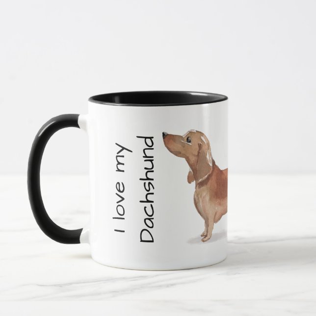 Mug Love My Dachshund (tan) (Gauche)