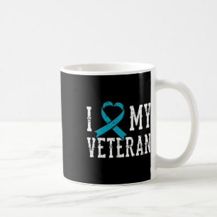Mug Love My Veteran Turquoise Ribbon Ptsd Outfit Idée