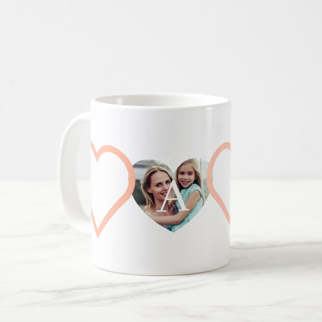 Mug Love Nana Grand-mère Pink Heart Photos Collage (Devant gauche)