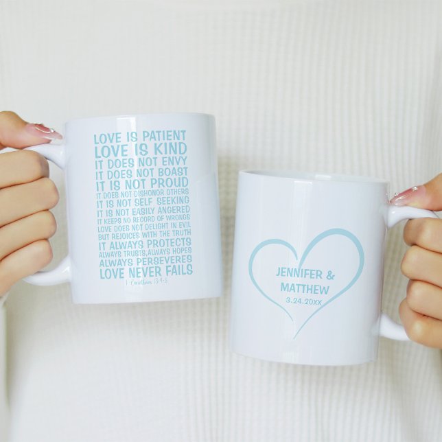 Mug Love Never Fails Personalized (Créateur téléchargé)