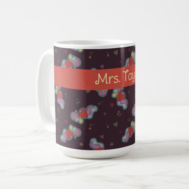 Mug Love Note : Doodles for Music Lovers Nom Rouge (Devant gauche)