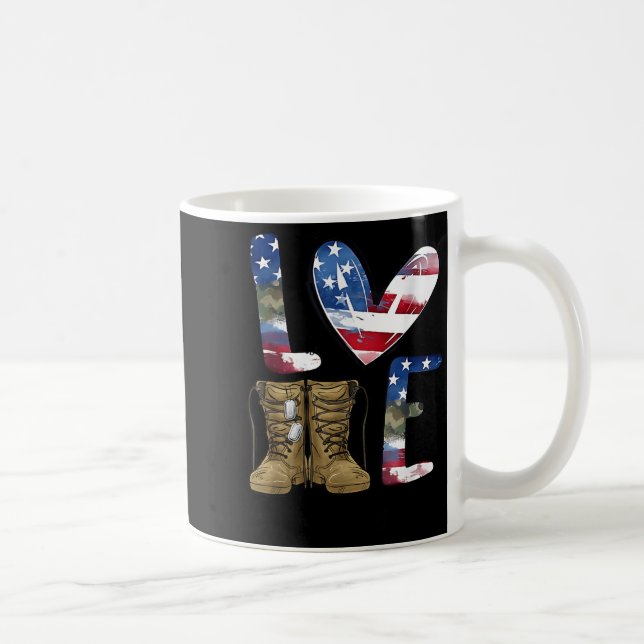 Mug Love Our Veterans Day Proud Military American Flag (Droite)