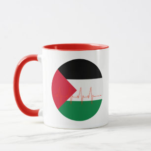 Mug Love Palestine Heart Pulse (Love Palestine Heart P