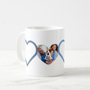 Mug Love Papa Grand-Père Le Coeur Bleu Photos Collage