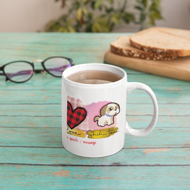 Mug Love Peace Shih tzu Amoureux des chiens de la Sain (Créateur téléchargé)