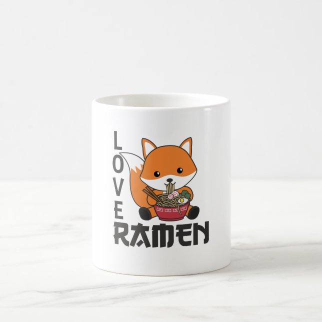 Mug Love Ramen Cute Fox Kawaii Foxes (Centre)