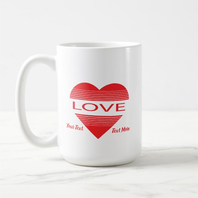 Mug Love & Romance Concept Design with Heart Elements (Gauche)