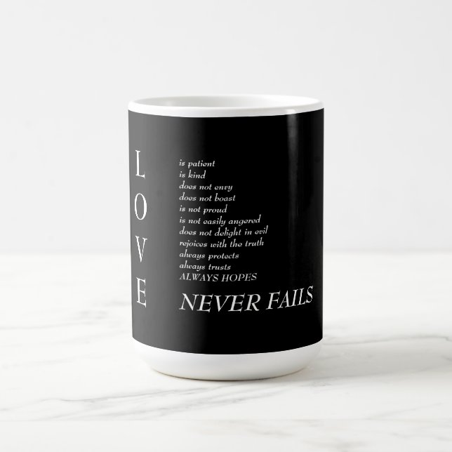 Mug Love Scripture Définition Typographie Noir (Centre)