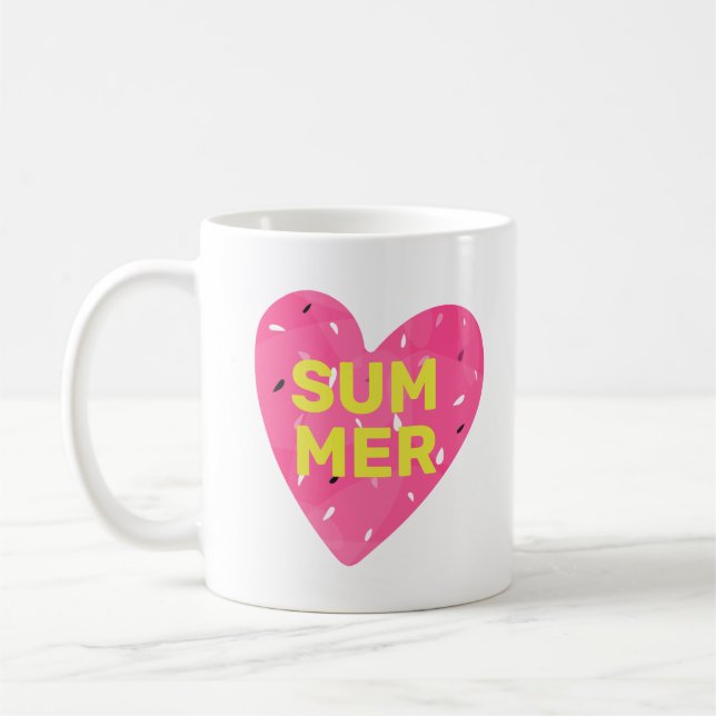 Mug Love Summer Watermelon Coeur rose (Gauche)