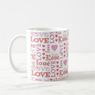 Mug Love Valentine's Day Love Cute Calligraphy Pink