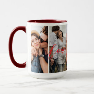 Mug Love You Forever Vertical Photo Collage Personnali