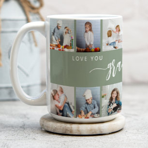 Mug Love You Grandma 12 Photos Montage Vert Sauge