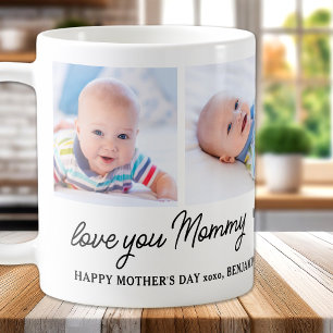 Mug Love You Maman Custom 4 Photo Mignonne Fête des Mè