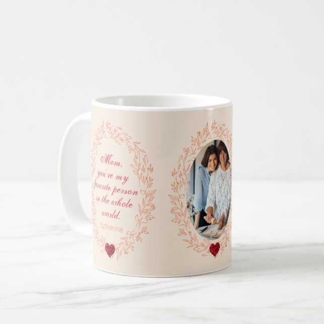Mug Love You Mom Citer Stylish Retro Photo Fête des mè (Devant gauche)