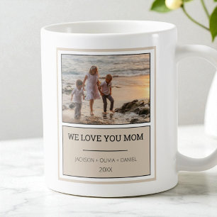 Mug Love You Mom Photo moderne Fête des mères personna