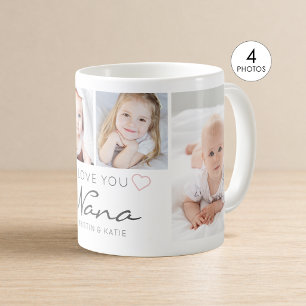 Mug LOVE YOU NANA Personnalisé 4 Photos manuscrites